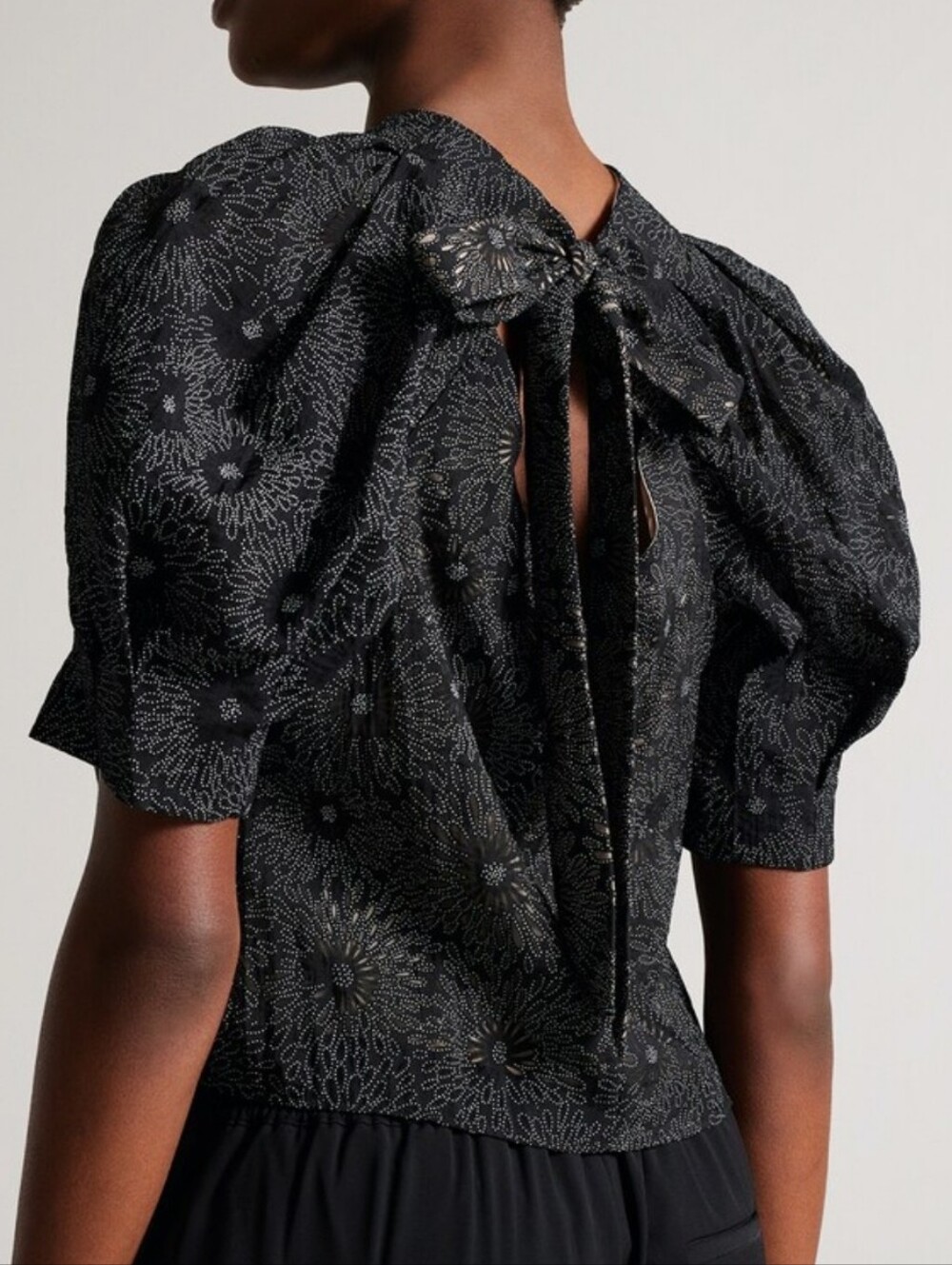 Ted Baker Ingriid Flower Box Puff Sleeve Blouse Crop Top